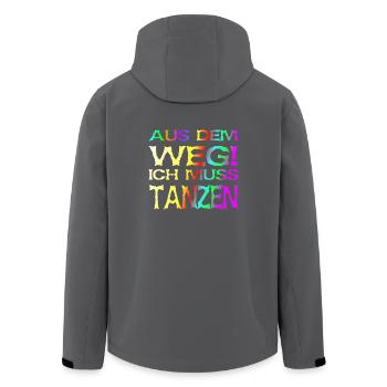Aus dem Weg, ich muss tanzen! Sprüche, Party - Recycelte Männer Softshell-Jacke von Stanley/Stella - Schwarz - Hinten - AI Model Male 185 light (185cm)