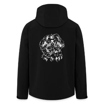 MALTESER Maltese Wilsigns Dog Dog - Men’s Recycled Softshell Jacket by Stanley/Stella - black - Back - AI Model Male 185 light (185cm)