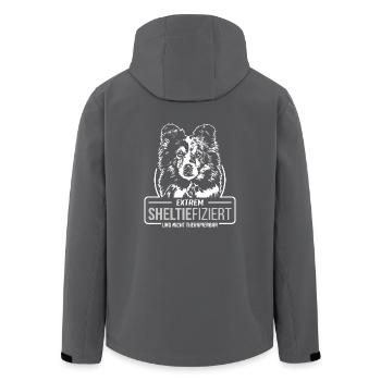 SHELTIEFIZIERT Shetland Sheepdog Sheltie Wilsigns - Recycelte Männer Softshell-Jacke von Stanley/Stella - Schwarz - Hinten - AI Model Male 185 light (185cm)