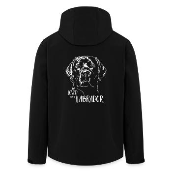 LABRADOR Labbi loved by a Labrador saying Wilsigns - Men’s Recycled Softshell Jacket by Stanley/Stella - black - Back - AI Model Male 185 light (185cm)