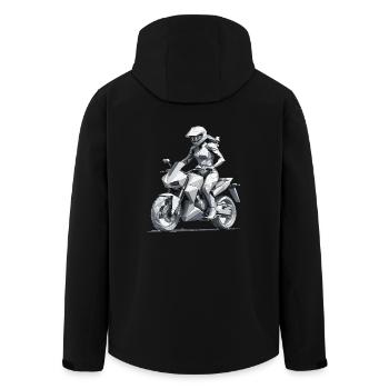 Biker Girl - Motorbike Design - Recycelte Männer Softshell-Jacke von Stanley/Stella - Schwarz - Hinten - AI Model Male 185 light (185cm)