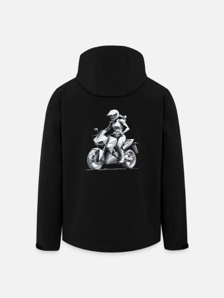 Motarde fille - Conception de moto - Veste softshell homme en polyester recyclé Stanley/Stella - noir