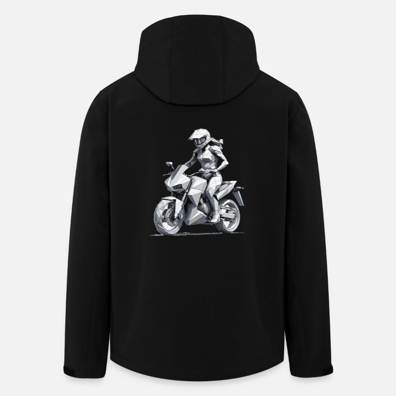 Motarde fille - Conception de moto - Veste softshell homme en polyester recyclé Stanley/Stella - noir