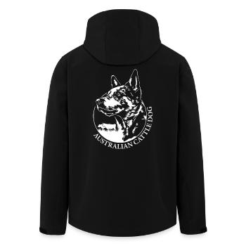 Australian Cattle Dog Portrait Hund Hunde Wilsigns - Men’s Recycled Softshell Jacket by Stanley/Stella - black - Back - AI Model Male 185 light (185cm)
