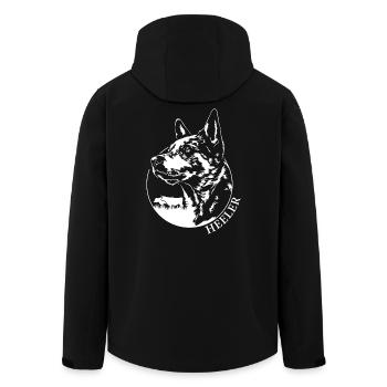 Heeler Portrait Dog Dogs Cattle Dog Wilsigns - Men’s Recycled Softshell Jacket by Stanley/Stella - black - Back - AI Model Male 185 light (185cm)