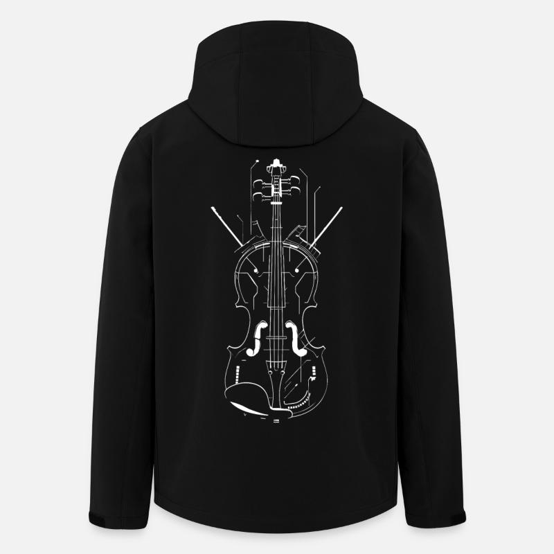 Geige Linienzeichnung - Recycelte Männer Softshell-Jacke von Stanley/Stella - Schwarz