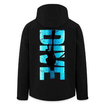 Diver Design Retro Dive Outfit Gift - Men’s Recycled Softshell Jacket by Stanley/Stella - black - Back - AI Model Male 185 light (185cm)