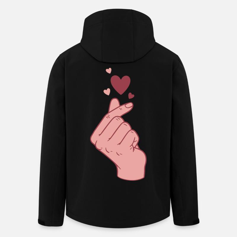 Kpop Cœur de doigt Coréen Pop Amour mignon Coréen - Veste softshell homme en polyester recyclé Discoverer Stanley/Stella - noir