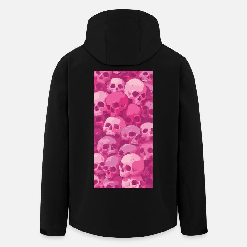Pink Skull Pattern - Men’s Recycled Softshell Jacket by Stanley/Stella - black