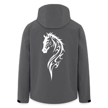 Tribal Pferdekopf Linienstil - Recycelte Männer Softshell-Jacke von Stanley/Stella - Anthrazit - Hinten - AI Model Male 185 light (185cm)