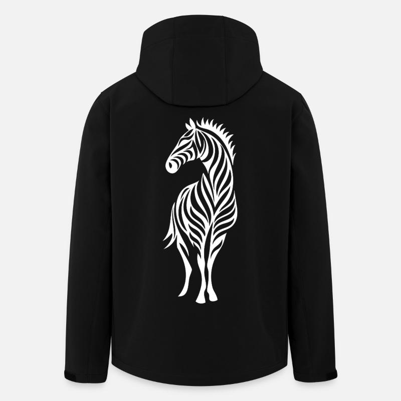 Silhouette d’art en ligne zèbre - Veste softshell homme en polyester recyclé Stanley/Stella - noir