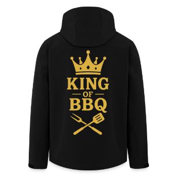 King of BBQ | Grillmeister Krone - Men’s Recycled Softshell Jacket by Stanley/Stella - black - Back - AI Model Male 185 light (185cm)