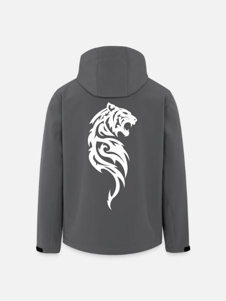 Tiger Tribal Silhouette - Men’s Recycled Softshell Jacket by Stanley/Stella - black