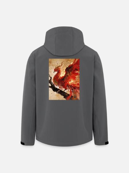 Le Cœur du Phénix : Flamme Éternelle - Veste softshell homme en polyester recyclé Stanley/Stella - noir