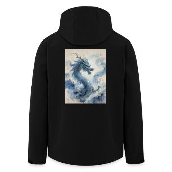 Die himmlische Apotheose: Blauer Drache – Unendlichkeit - Recycelte Männer Softshell-Jacke von Stanley/Stella - Schwarz - Hinten - AI Model Male 185 light (185cm)