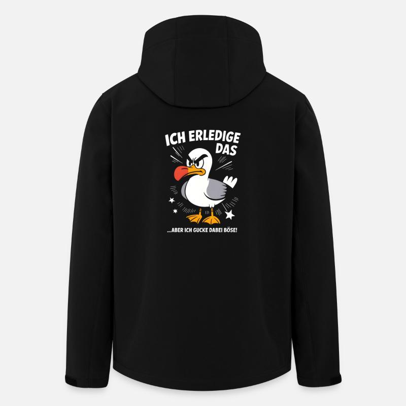 Möwe Seevogel Nen scheiss muss ich - Recycelte Männer Softshell-Jacke von Stanley/Stella - Schwarz