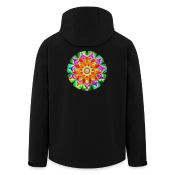 Mandala coloré de la hanche - Veste softshell homme en polyester recyclé Stanley/Stella - noir - Dos - AI Model Male 185 light (185cm)