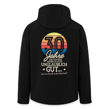 30 Jahre Sehe Immer Noch Gut Aus 30. Geburtstag - Recycelte Männer Softshell-Jacke von Stanley/Stella - Schwarz - Hinten - AI Model Male 185 light (185cm)