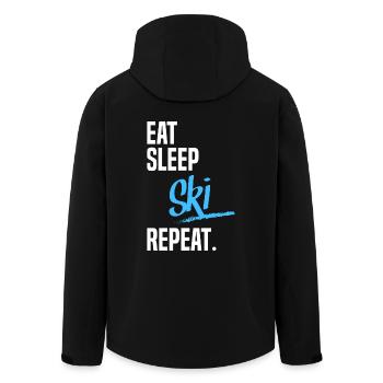 EAT SLEEP SKI - Veste softshell homme en polyester recyclé Stanley/Stella - noir - Dos - AI Model Male 185 light (185cm)