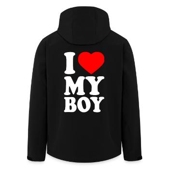 I love my boy - Men’s Recycled Softshell Jacket by Stanley/Stella - black - Back - AI Model Male 185 light (185cm)