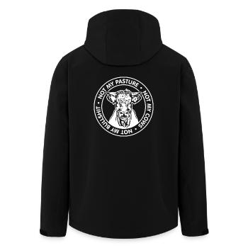 Nicht meine Weide nicht meine Kühe Spruch Wilsigns - Recycelte Männer Softshell-Jacke von Stanley/Stella - Schwarz - Hinten - AI Model Male 185 light (185cm)