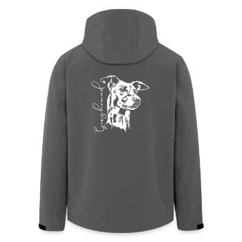 GREYHOUND Portrait Windhund Windhunde Wilsigns - Recycelte Männer Softshell-Jacke von Stanley/Stella - Anthrazit - Hinten - AI Model Male 185 light (185cm)