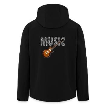 Musician Guitarist Guitar Sheet Music Music Electric Guitar - Men’s Recycled Softshell Jacket by Stanley/Stella - black - Back - AI Model Male 185 light (185cm)