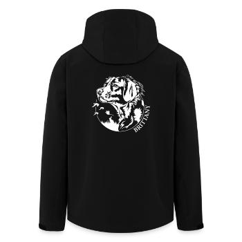 Bretagne Chien de chasse Chasseur Chiens de chasse Wilsigns - Veste softshell homme en polyester recyclé Stanley/Stella - noir - Dos - AI Model Male 185 light (185cm)