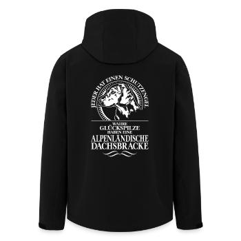ALPENLÄNDISCHE DACHSBRACKE Schutzengel Wilsigns - Recycelte Männer Softshell-Jacke von Stanley/Stella - Schwarz - Hinten - AI Model Male 185 light (185cm)