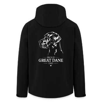 Great Dane Dad Dog Dog Great Dane Wilsigns - Men’s Recycled Softshell Jacket by Stanley/Stella - black - Back - AI Model Male 185 light (185cm)