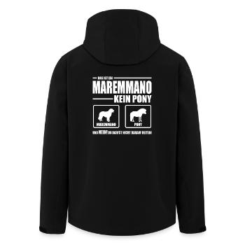 MAREMMANO kein Pony Wilsigns Hundespruch Hund - Recycelte Männer Softshell-Jacke von Stanley/Stella - Schwarz - Hinten - AI Model Male 185 light (185cm)