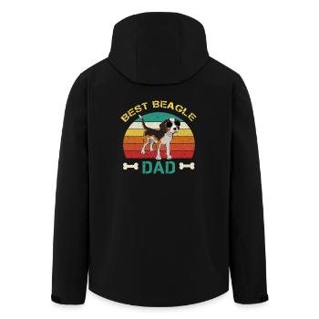 Best Beagle Dad Beagle Holder Gift - Men’s Recycled Softshell Jacket by Stanley/Stella - black - Back - AI Model Male 185 light (185cm)