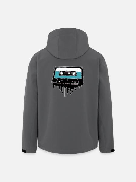 Cassette melting 80's motif - Men’s Recycled Softshell Jacket by Stanley/Stella - black