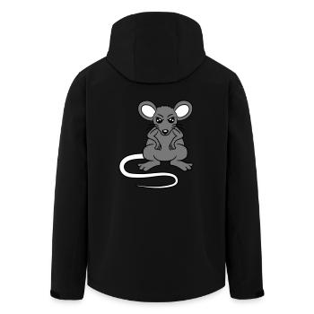 Mouse looks angry angry frustrated angry aggressive - Men’s Recycled Softshell Jacket by Stanley/Stella - black - Back - AI Model Male 185 light (185cm)