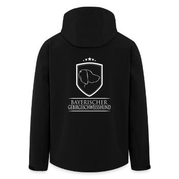 BAYERISCHER GEBIRGSSCHWEISSHUND WAPPEN - Recycelte Männer Softshell-Jacke von Stanley/Stella - Schwarz - Hinten - AI Model Male 185 light (185cm)