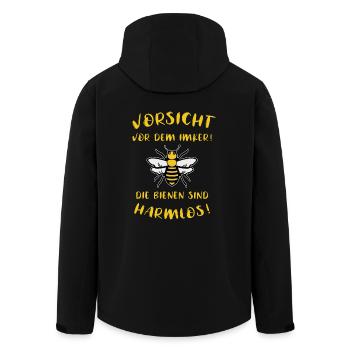 Hobbyimker Lustiger Spruch Bienen Imker Geschenk - Recycelte Männer Softshell-Jacke von Stanley/Stella - Schwarz - Hinten - AI Model Male 185 light (185cm)