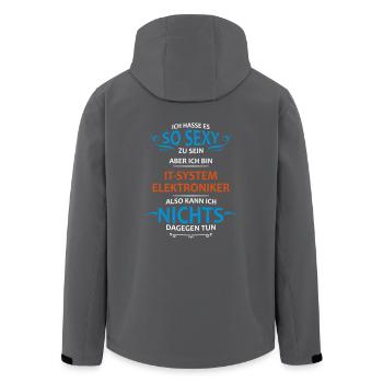 IT - System - Elektroniker Beruf - Recycelte Männer Softshell-Jacke von Stanley/Stella - Schwarz - Hinten - AI Model Male 185 light (185cm)