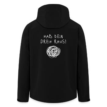 Hab den Dreh raus Büro Lustige Sprüche - Recycelte Männer Softshell-Jacke von Stanley/Stella - Schwarz - Hinten - AI Model Male 185 light (185cm)