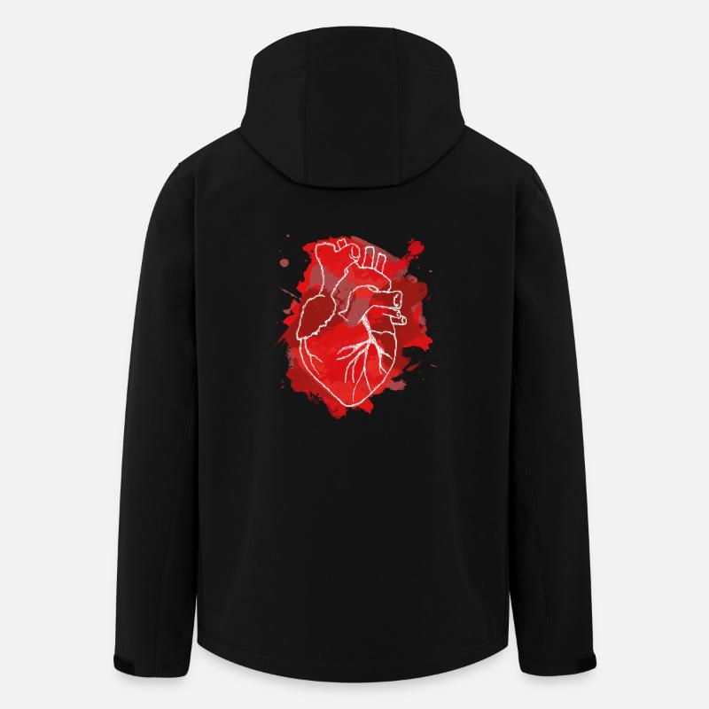 heart - Men’s Recycled Softshell Jacket by Stanley/Stella - black