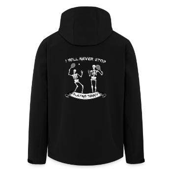 tennis - Men’s Recycled Softshell Jacket by Stanley/Stella - black - Back - AI Model Male 185 light (185cm)