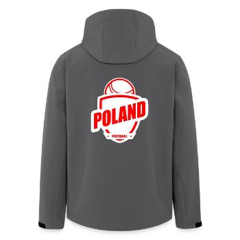 Cadeau Coupe du Monde Fistball Pologne par équipe - Veste softshell homme en polyester recyclé Stanley/Stella - charbon - Dos - AI Model Male 185 light (185cm)