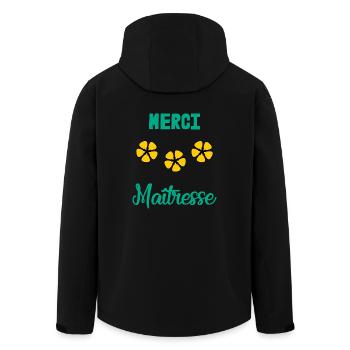MERCI. MERCI MAÎTRESSE. CADEAU MAÎTRESSE. VACANCES - Veste softshell homme en polyester recyclé Stanley/Stella - noir - Dos - AI Model Male 185 light (185cm)