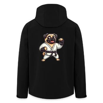 Drôle Carlin Karaté Arts Martiaux Arts Martiaux Chien - Veste softshell homme en polyester recyclé Stanley/Stella - noir - Dos - AI Model Male 185 light (185cm)