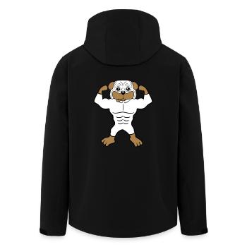 Dog Bodybuilder Strong Muscles Gym Weightlifting - Men’s Recycled Softshell Jacket by Stanley/Stella - black - Back - AI Model Male 185 light (185cm)