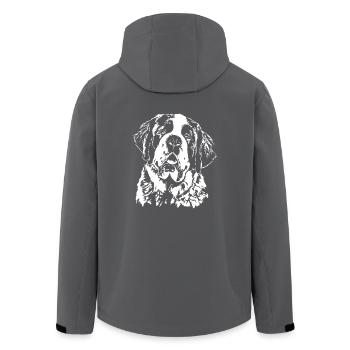 BERNHARDINER St Bernard Portrait Hunde Wilsigns - Recycelte Männer Softshell-Jacke von Stanley/Stella - Schwarz - Hinten - AI Model Male 185 light (185cm)