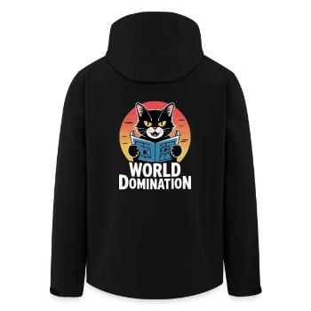 World domination – cat with big plans - Men’s Recycled Softshell Jacket by Stanley/Stella - black - Back - AI Model Male 185 light (185cm)
