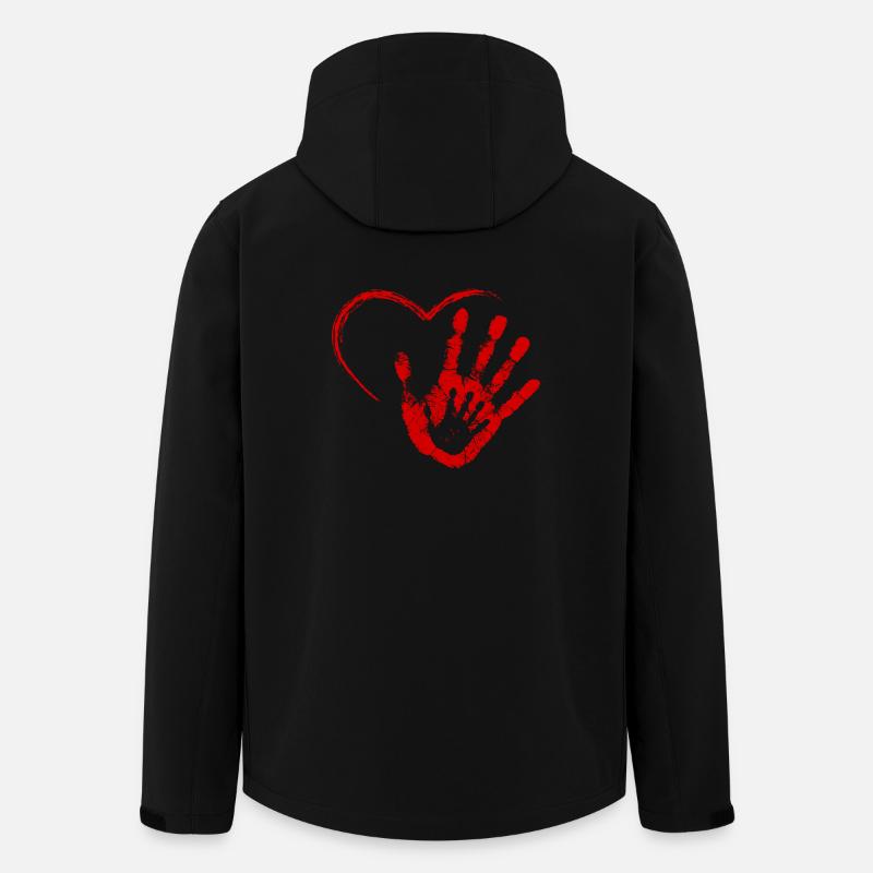 Main sur le cœur - Veste softshell homme en polyester recyclé Stanley/Stella - noir