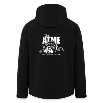 SIBERIAN HUSKY ich atme Hunde Spruch Wilsigns - Recycelte Männer Softshell-Jacke von Stanley/Stella - Schwarz - Hinten - AI Model Male 185 light (185cm)