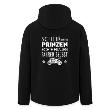 Motorrad-Shirt-Prinz - Recycelte Männer Softshell-Jacke von Stanley/Stella - Schwarz - Hinten - AI Model Male 185 light (185cm)