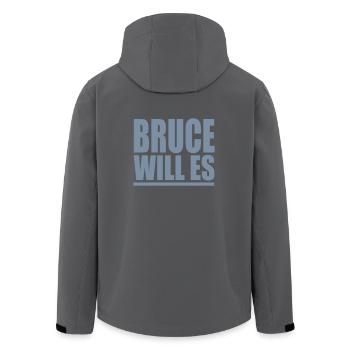 Bruce Will Es - PrintShirt.at - Men’s Recycled Softshell Jacket by Stanley/Stella - black - Back - AI Model Male 185 light (185cm)